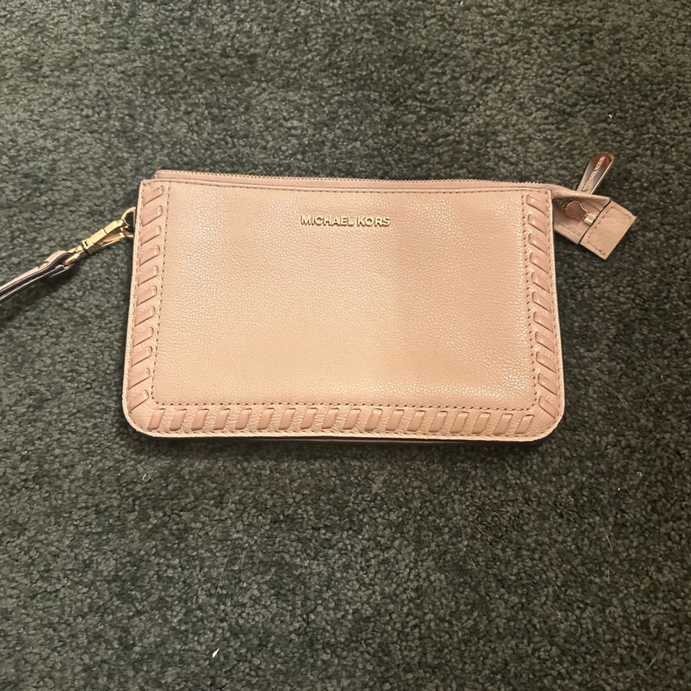 Michael Kors wristlet, tan. Pristine condition. Only carried a few times.